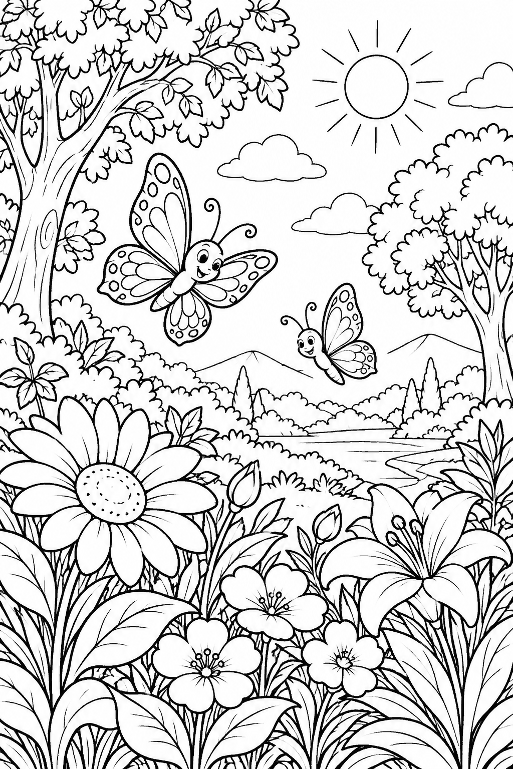 Desenho para colorir: Flores do jardim