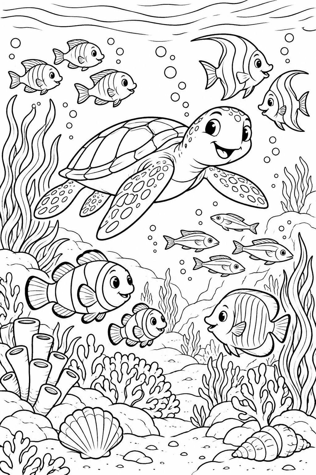 Desenho para colorir: Peixes do mar
