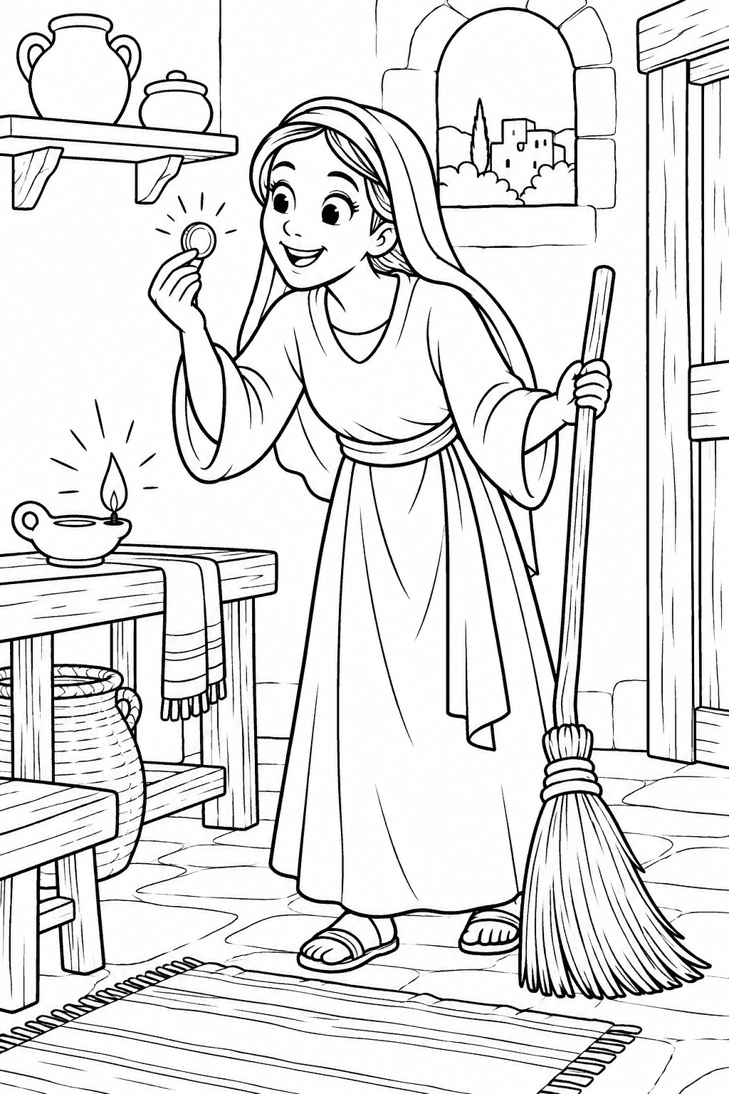 Desenho para colorir: A moeda encontrada
